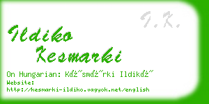 ildiko kesmarki business card